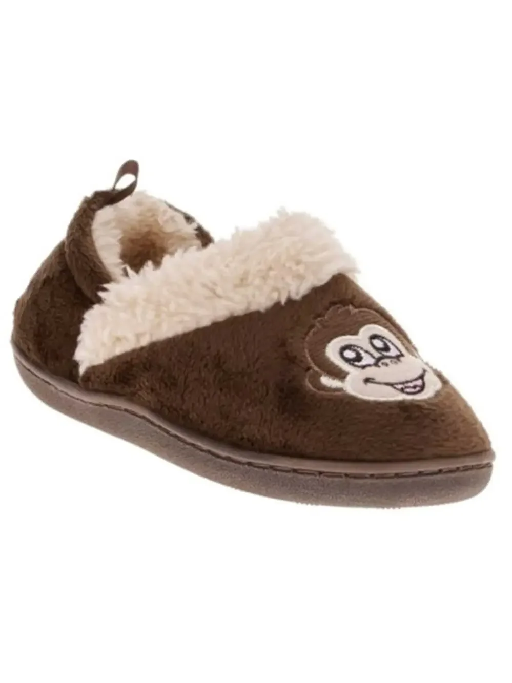 Kids Brown Slipper Fur Loafers Sz M 7/8